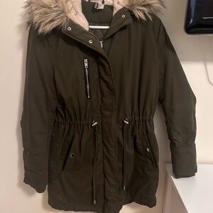 Dark green H&M puffer jacket